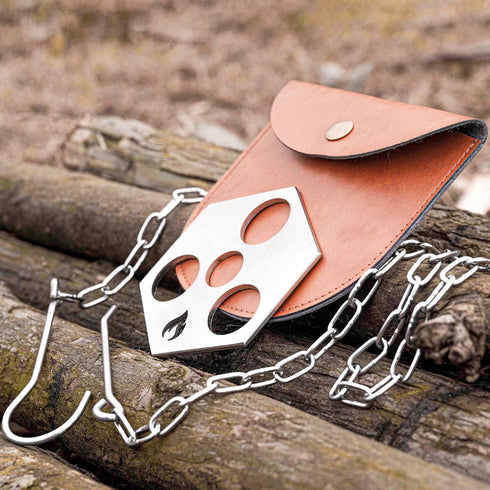 Portable Outdoor Campfire Grill Tripod Board, Stainless Steel Camping Grill Tripod Set with Adjustable Chain Hook for