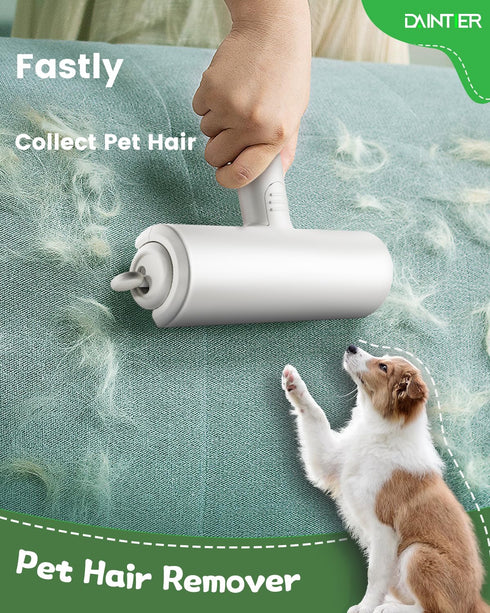 DAINTIER Pet Hair Remover, Reusable Lint Roller for Cat and Dog, Portable Multi-Surface Removal Tool