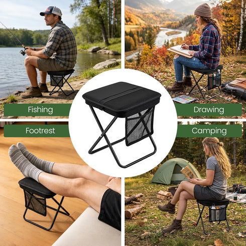 CJZYepopee Backpack Stool,246 Lbs 3s Setup,Handbag XL Portable Chair for Adults, Foldable Stool,Collapsible Capacity