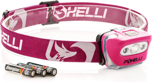 Foxelli LED Headlamp Flashlight for Adults & Kids, Lightweight Waterproof Head Lamp for Running, Camping, Hiking