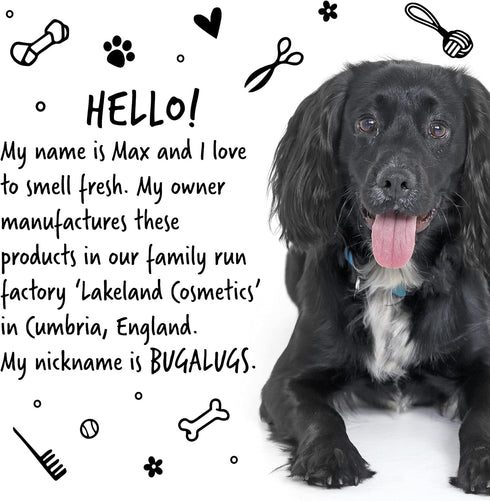 Dog Shampoo by Bugalugs, Lavender & Chamomile 4 in 1 Grooming Shampoo for Smelly Dogs, Vegan
