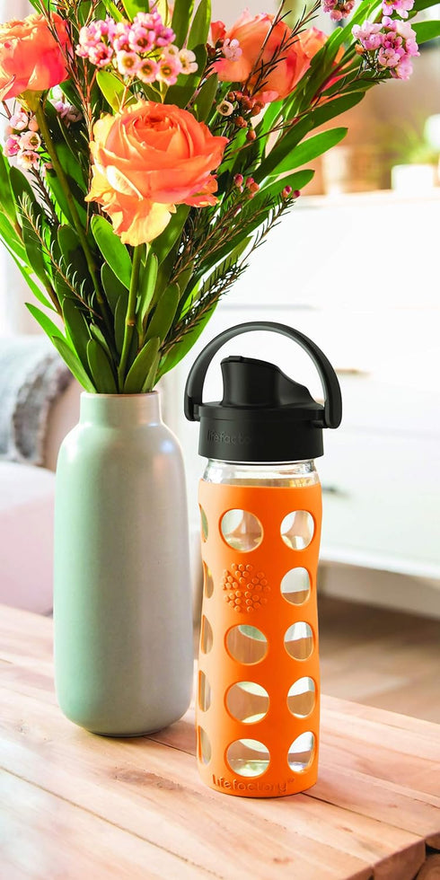 Lifefactory Active Flip Cap Accessory for 12-Ounce, 16-Ounce, and 22-Ounce Glass Bottles, Onyx Black
