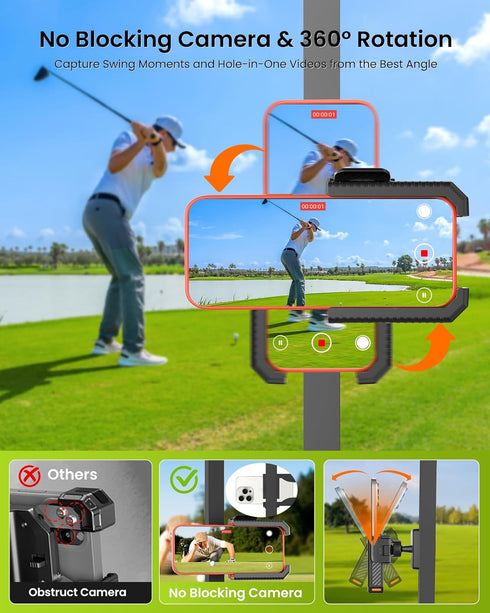 Smerkod 6 LBS, 3s Magnetic Golf Cart Phone Holder Mount- Holds Up to Phone Clip Install,Phone Caddy for iPhone Galaxy