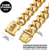 txprodogchains Big Dog Chain Collar with Buckle, Heavy Duty 21MM Thick Stainless Steel 18K Gold for Large Dogs (24")