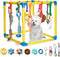 WooPetty Puppy Play Gym with 10 Hanging Toys, 19.6" Dog Jungle Gym PVC
