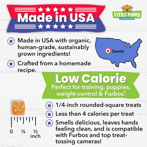 Organic Puppy Treats - Healthy Dog Training Treats, All Natural Dog Biscuits for Small Dogs & Puppies, Mini Peanut