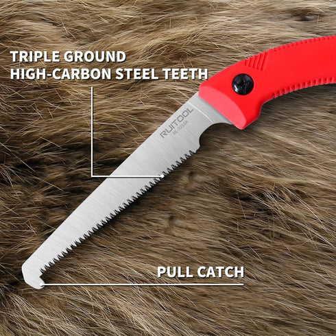 RUITOOL Bone Meat Saw - Portable Hand Saw for Hunting and Butchering, High Carbon Steel with Non-Slip Handle