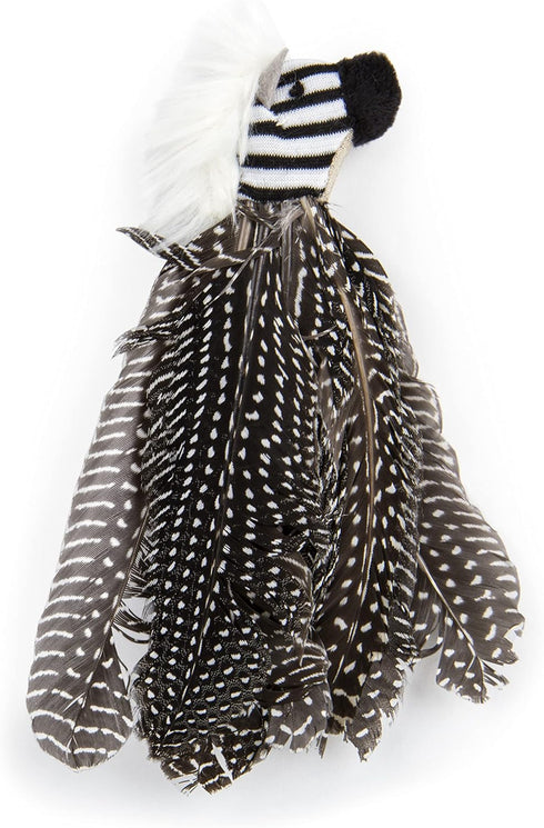 Petlinks HappyNip Zippy Zebra Feather Cat Toy, Contains Silvervine & Catnip, Black/White, One Size