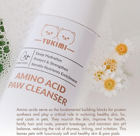 YUKIMI Premium Amino Acid Paw Cleanser with Silicone Brush for Dogs & Cats, Hypoallergenic, Hydrating, Moisturizing