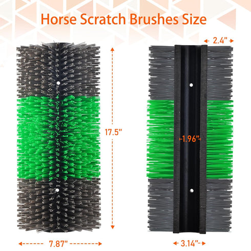 Green Livestock Scratch Brushes - Complete Horse Massage Kit