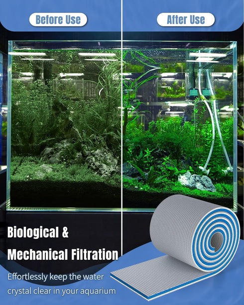 8-Layer 47 12 Inch Pawfly Aquarium Filter Pad, x High Density Multi-Layer Filter Floss Bio Foam, Filter Sponge Pad