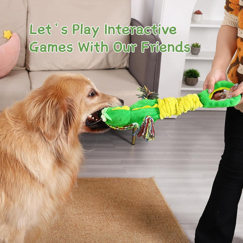 Squeaky Dog Toys for Large Dogs, Interactive Puppy Toys for Teething, Tug of War Toys for Busy Dogs