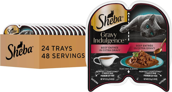 Sheba Gravy Indulgence Adult Wet Cat Food, Wet Food for Cats Beef