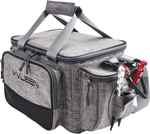 YVLEEN Fishing Tackle Box Bag, Large Outdoor Storage Bag, 100% Water-Resistant Polyester for Tackle