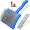 Saccison 2PCS Slicker Brush for Dogs & Pet Comb,Professional Dog Grooming Brush (Goldendoodles,Poodles,Labradoodles)