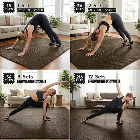 Haulcove 12.6"x12.6"x0.4", 18 18 Home Gym Mat, EVA Interlocking Foam Floor Tiles for Home Gym and Workout Equipment
