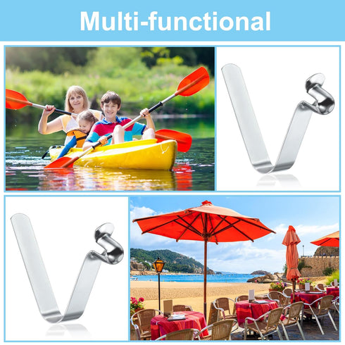 PATIKIL 10 Pack Kayak Paddle Snaps, 9x8mm Tent Pole Clips, Steel V Shaped Single Pin Push Button Spring Clips