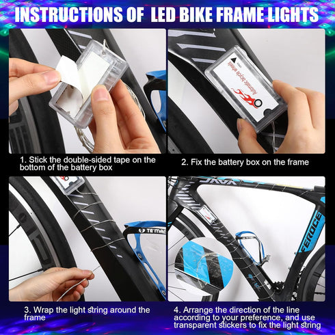 4 2 1 1 VIHOSE Pcs Disco Bike LED Light Bike Wheel Frame LED Lights and Headlights with Battery Powered Bicycle Bright