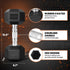 Yes4All Chrome Grip Encased Hex Dumbbells, Anti-Slip Hand Weights 5-50 LBS