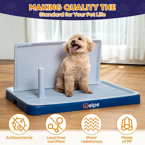 Welpe Dog Potty Tray with Pee Pad Holder - Perfect Indoor Potty Training Solution for Small and Medium Dogs. Say