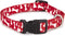 Nylon Pooch Patterns Dog Collar, Fits Necks 10" to 16", Red Bone