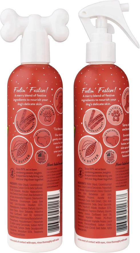 PET HEAD Holiday Edition Dog Shampoo and Spray Set, 10.1 fl. oz. Each, Gentle Formula for Puppies, Made in USA