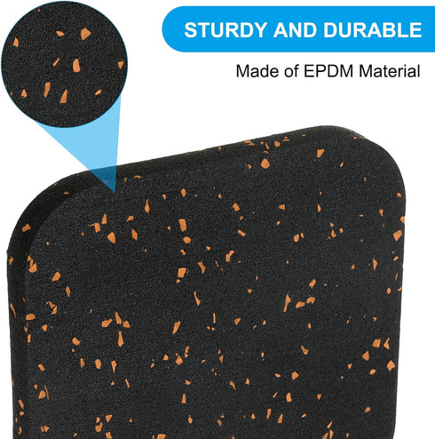 PATIKIL Treadmill Mat, 4 Pcs Noise Reduction Exercise Equipment Mat for Floor Protection, Black/Orange