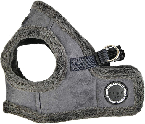 Puppia Terry Vest Dog Harness, Step-in Winter Suede Warm No Choke No Pull Training for Small and Medium Dogs, GREY, XL