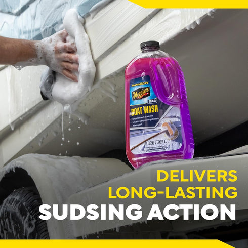 M43 64 Oz Meguiar's Marine/RV Boat Wash, pH-Balanced Boat/RV Wash for Protecting Fiberglass and Gel Coat, Streak-Free