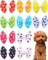 PET SHOW 10Pcs 2" Dot Small Dogs Hair Bows, French Clips, Yorkie Bowknot Barrette Clips for Medium Dogs