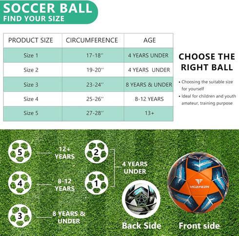 Soccer Ball Size 5 for Youth and Adults, Indoor/Outdoor Training Ball with Pump, Net Bag, Gift Box