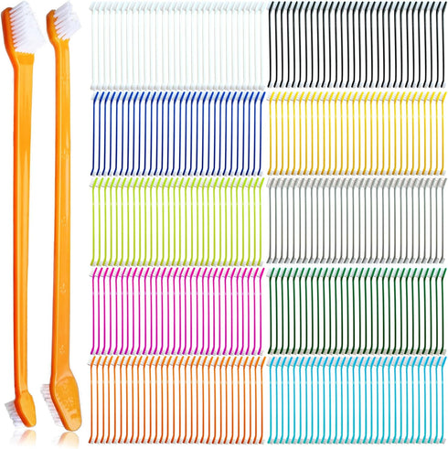 300 Pcs Dog Toothbrush Cat Tooth Brushes Bulk, Double Sided Brushing Kit,