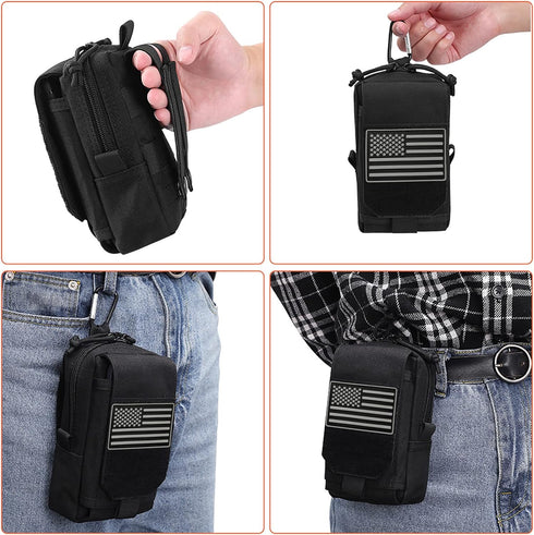 Pack Tactical Molle Utility Pouch Cell Phone Pouch, Waist Bag Belt Pouch for Men, EDC Bag Gadget Organizer Vest Purse