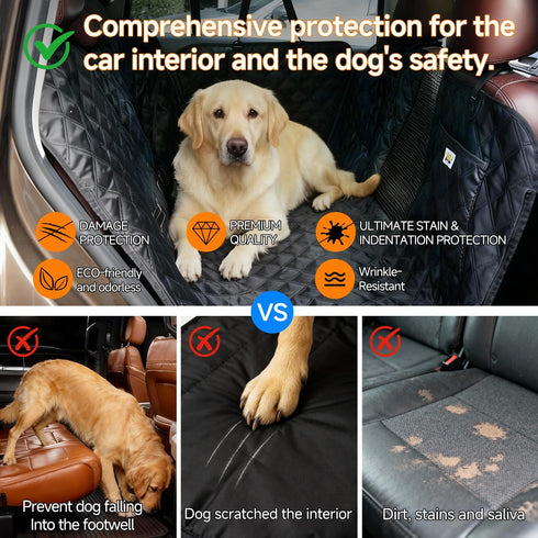 Hammock, PETTALK Deluxe Double Side Dog Car Seat Cover Back Seat, Waterproof Seat Cover Reversible,Heavy Duty,Anti