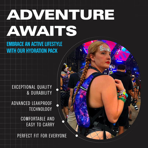 Sojourner Hydration Pack - Water Backpack with 2L Hydration Bladder, Essential for Hiking, Running, Biking
