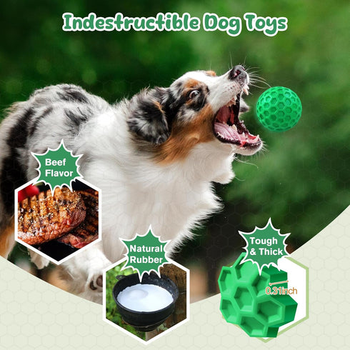 ZRIFAQESW Tough Dog Chew Toys for Aggressive Chewers, Indestructible Dog Balls for Aggressive Chewers, Squeaky Balls