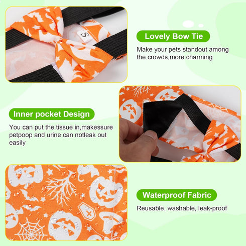 XGIDXFZ 6Pcs Chicken Diapers for Hens,Reusable Duckling Diapers Washable Waterproof Pet Diapers with Bow Tie
