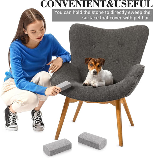 Loopeer 2 Pcs Pet Hair Remover Pumice Stone, 6 Inch Dog Fur Removal Tool for Car Interior and Bedding Cleaning