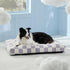 Lesure Large Dog Bed - Thick Shredded Chopped Foam Pet Bed, Indoor with Removable Cover, 36'x27', Purple