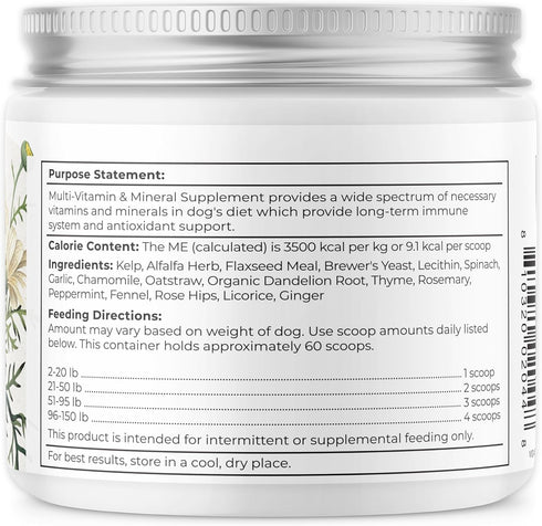 Dr. Harvey's Herbal Multi-Vitamin and Mineral Supplement for Dogs, 7 Ounces