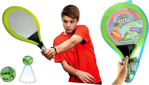 Set 2 Set 5135 Badminton with Rackets, Beach Ball and Birdie - Assorted Colors - Light Paddle Ball Tennis Racket