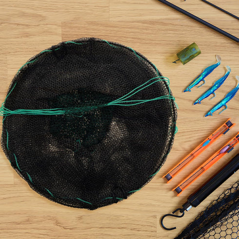 18x33cm Toyvian Collapsible Spring Cage Fish Trap and Shrimp Trap Net with Black Fine Mesh for Crab Fishing and Bait