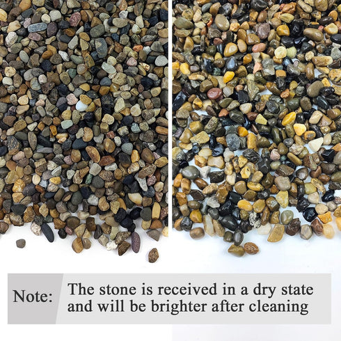 5lbs Aquarium Gravel, Pea Gravel for Indoor Plants, 1/4 Inch Decorative River Rocks for Fish Tank
