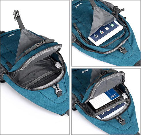G4Free Sling Bag RFID Blocking Sling Backpack Crossbody Chest Bag for Hiking Travel (Teal Blue)