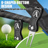 Golf Divot Repair Tool with Monogrammed Initial Golf Ball Marker, Foldable Metal Tool with Magnetic Putt