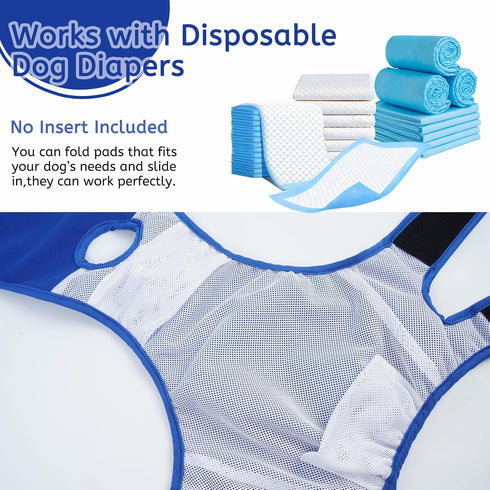 Dog Diapers Female Reusable Washable Period Diaper with Suspender,Adjustable Dog Panties Anti-Harassment, Doggie
