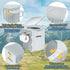 XL Portable Toilet for Adults, 15.4" H Foldable Camping Toilet with Detachable Phone Shelf and Lid for Hiking