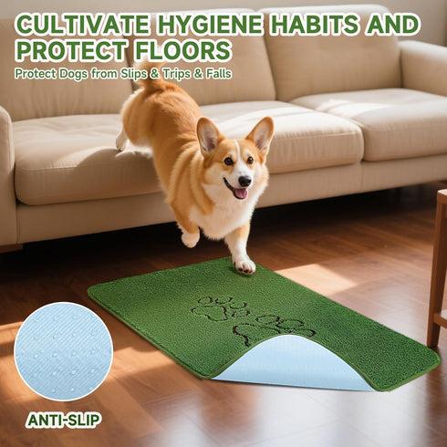 2 Pack 45"48" Homimp Washable Pee Pads for Dogs, Super Absorbent Reusable Puppy Pads,Green Long Wool Fake Grass