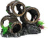 UNEAK Aquarium Decorations, Three Stacked Broken Barrels Ornament for Fish Tank Landscaping, Resin for