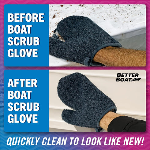 Ultimate Boat Scrubbing Brush Glove - Heavy Duty Deck Brush for Hull, Floor, Marine Fishing Boat Accessories